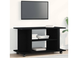 Vidaxl Móvel Tv Com Rodas 80x40x45cm Deriv. Madeira Carvalho Preto