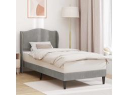 Vidaxl Estrutura Da Cama Cinzento-claro 90 X 190 Cm Veludo
