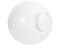 Globo Esférico De Acrílico Branco Leitoso De 25 Cm Para Luminária Externa, Com Suporte De Fixação Incluso.