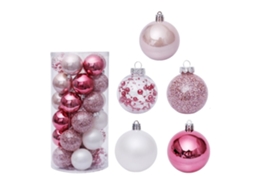 Conjunto de 30 Bolas de Natal Inquebráveis para Decoração Árvores Ideais para Casamentos e Festas, em Cor de rosa, Ergonômico, Uso Diário STELASPLEN