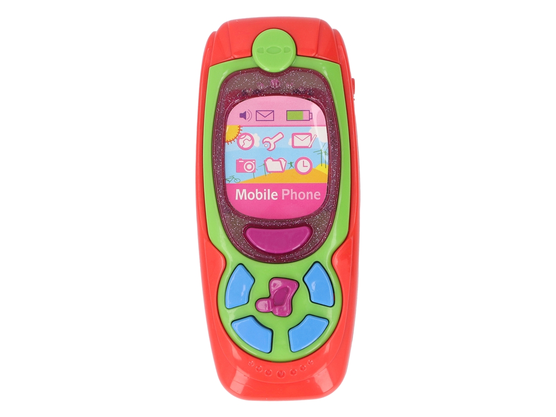 Brinquedo Telefone Infantil Com Música E Luzes Design Cartoon Educativo Interativo Vermelho