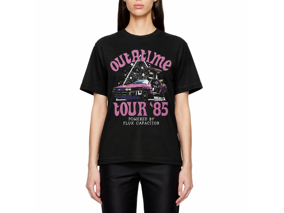 Rockinstone Back To The Future Movie Star Triangle Black Adult T-shirt Size:m
