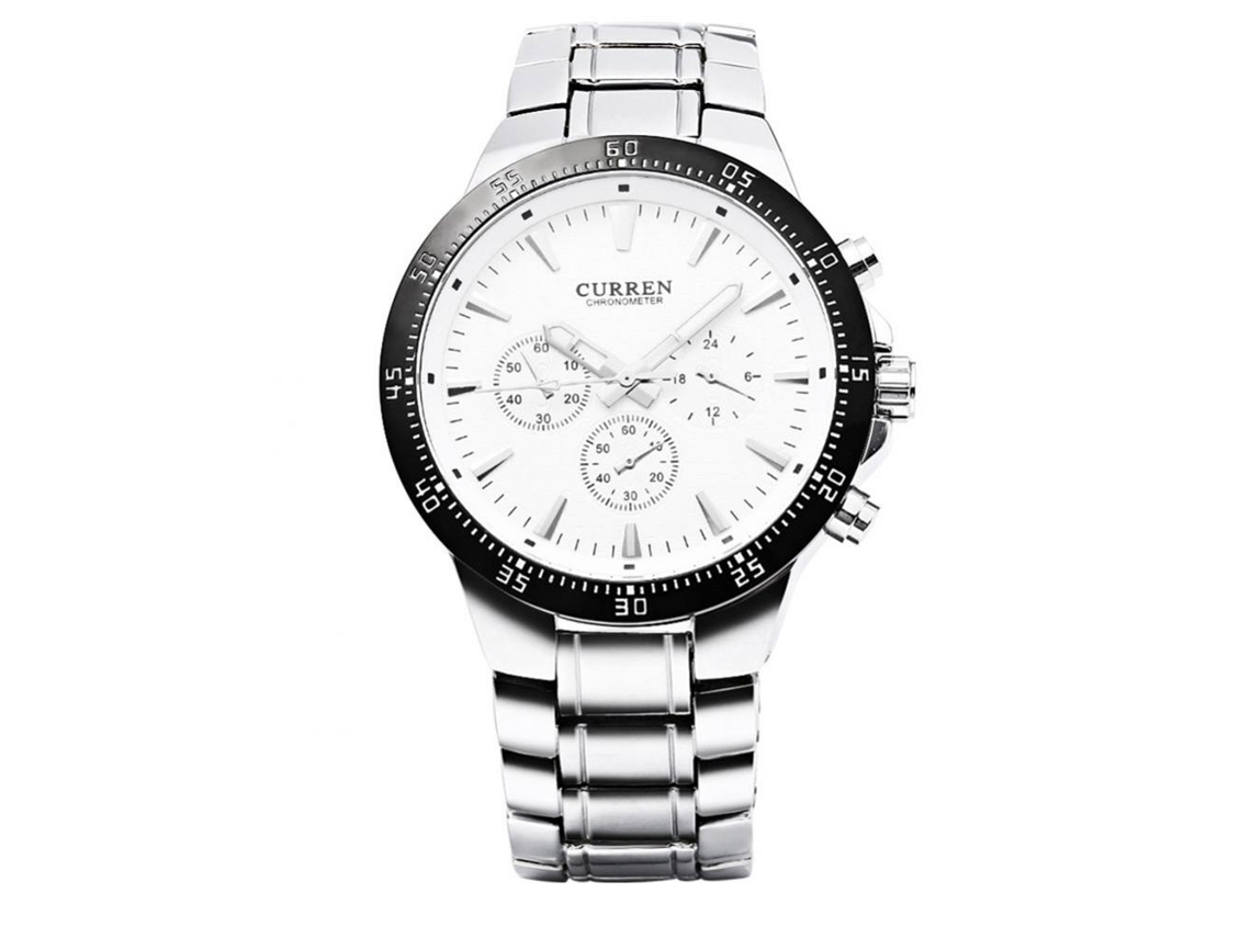 Relógio de pulso masculino Curren Fashion Quartz (branco)