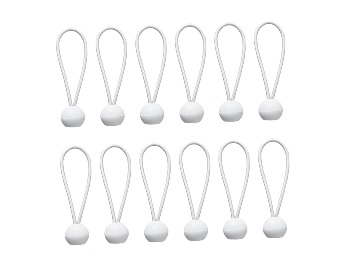 Pacote Com 50 Unidades De Cordões Elásticos Brancos Com Bolas (cm), Cordões De Fixação Reforçados.