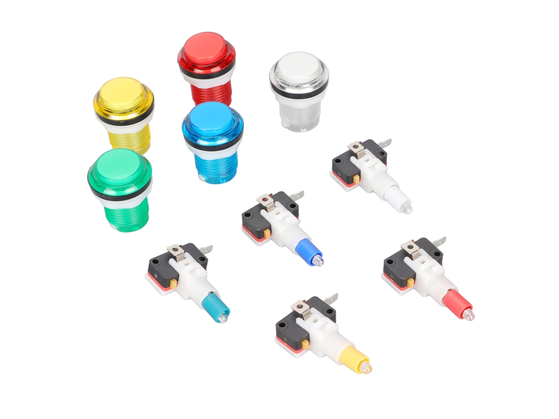 Botão de Interruptor para Arcade EOOCOO com luz LED e redefinição automática