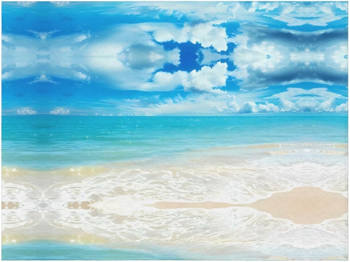 Colcha de Flanela com Estampa Paisagem Marítima Macia e Quente 101 6 X 76 2 Cm, Macio, Quente, Ideal para Qu