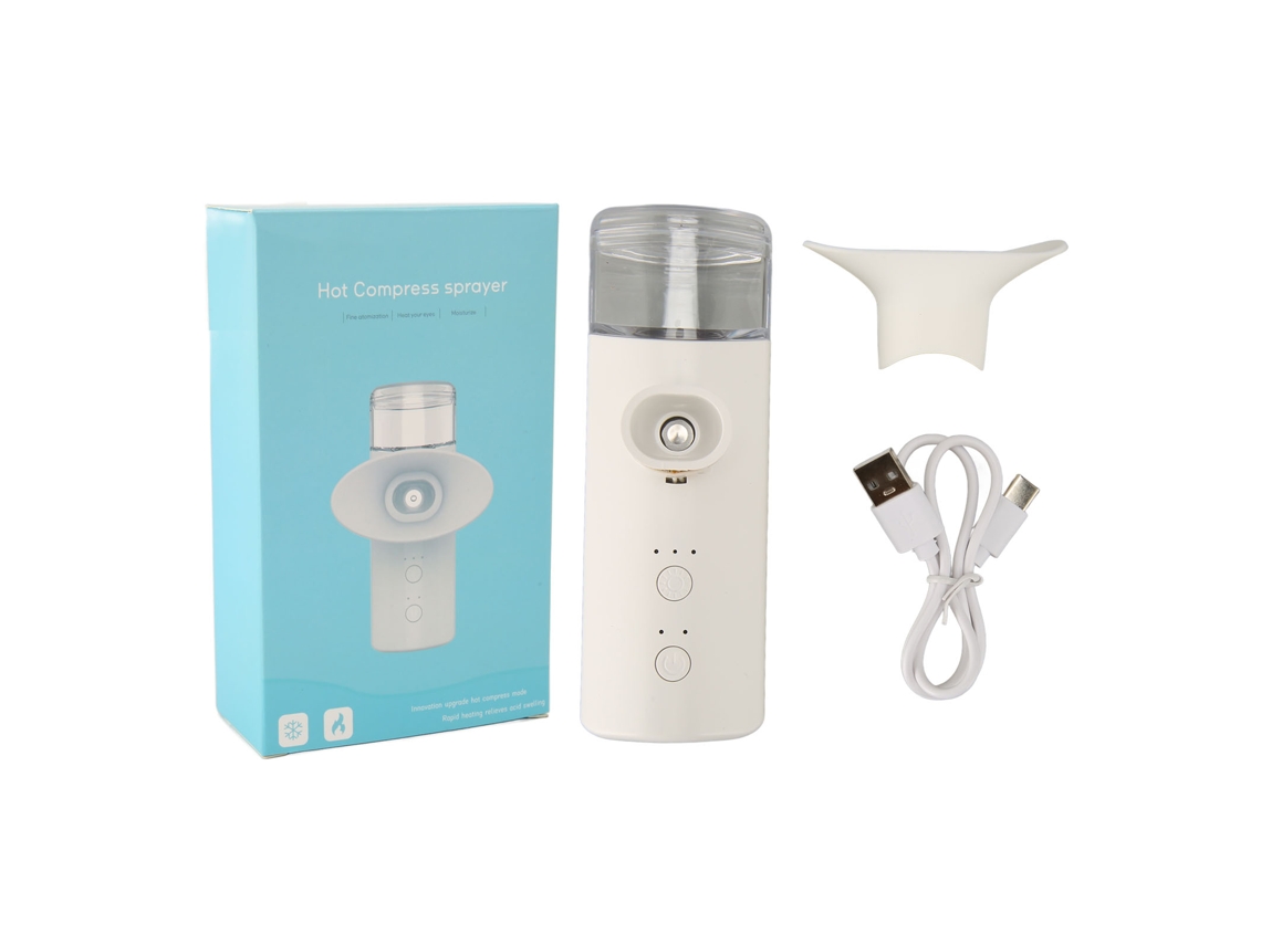 Sprayador De Olhos Nano Iônico Com Compressão Quente Hidratante Alivia Fadiga 2 Modos Mister Facial Ocular