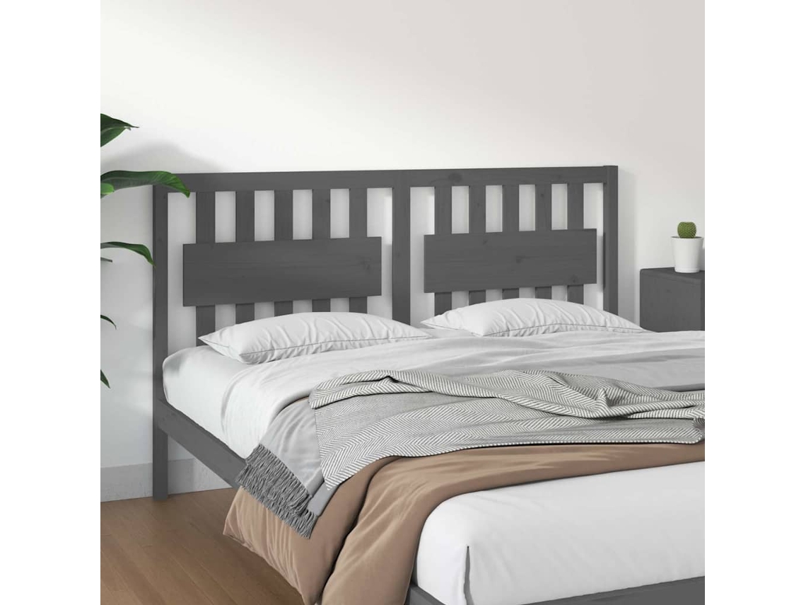Vidaxl Cabeceira De Cama 165,5x4x100 Cm Pinho Maciço Cinzento