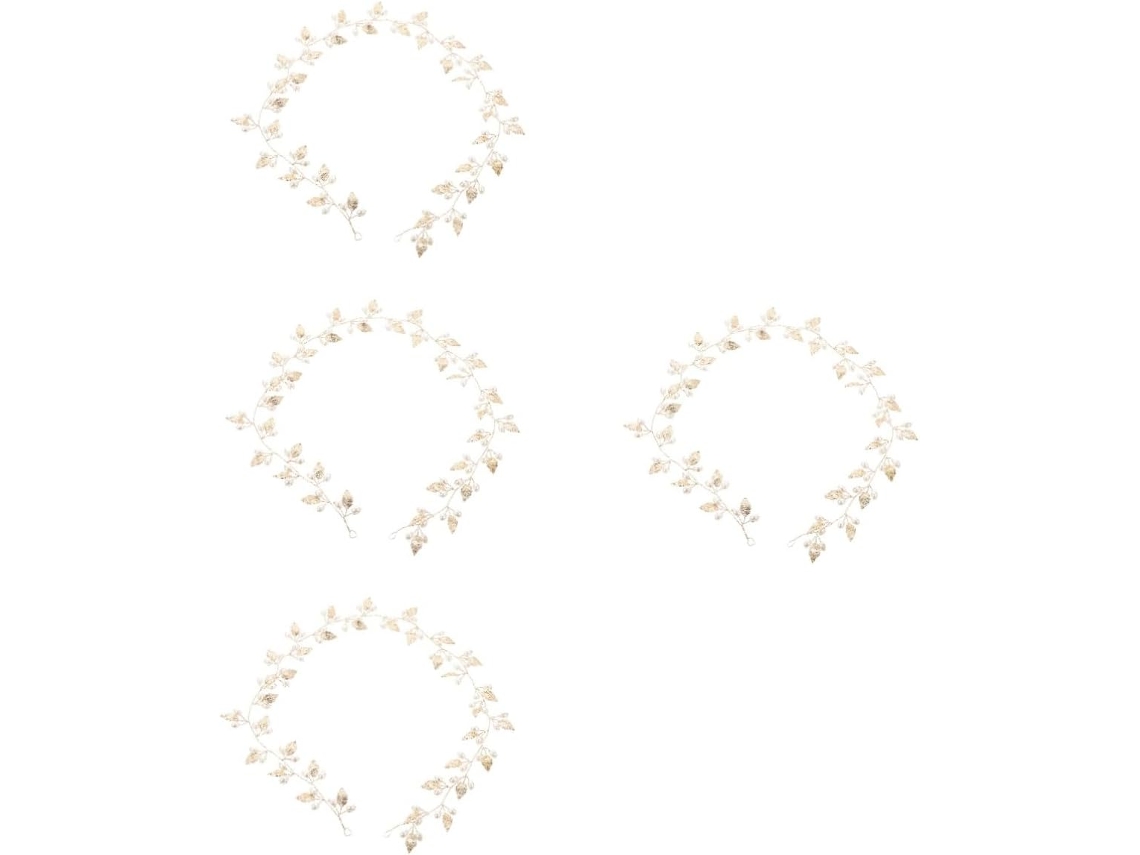 Conjunto De 4 Peças Para Noiva: Tiara Elegante Com Pérolas E Acessório De Cabelo.