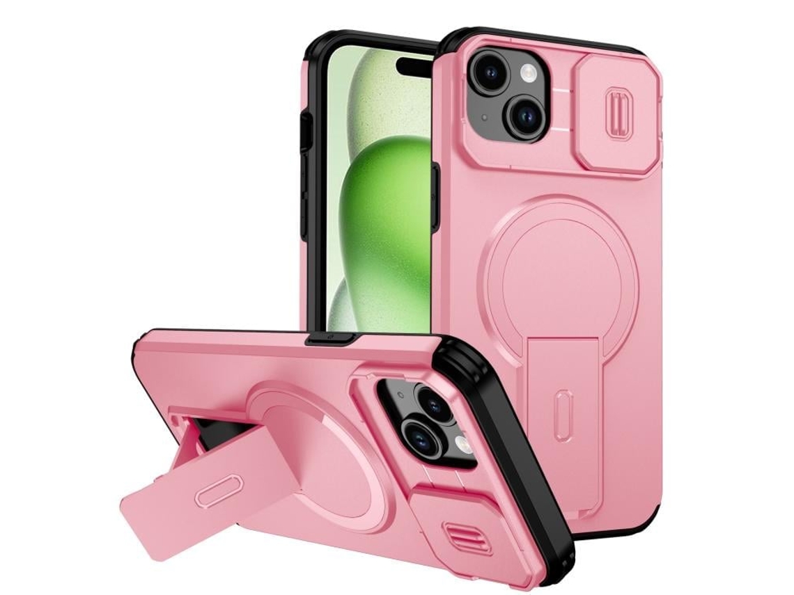 Capa Com Suporte Magsafe Para Iphone 14 Plus - Abertura Deslizante Com Proteção De Câmara