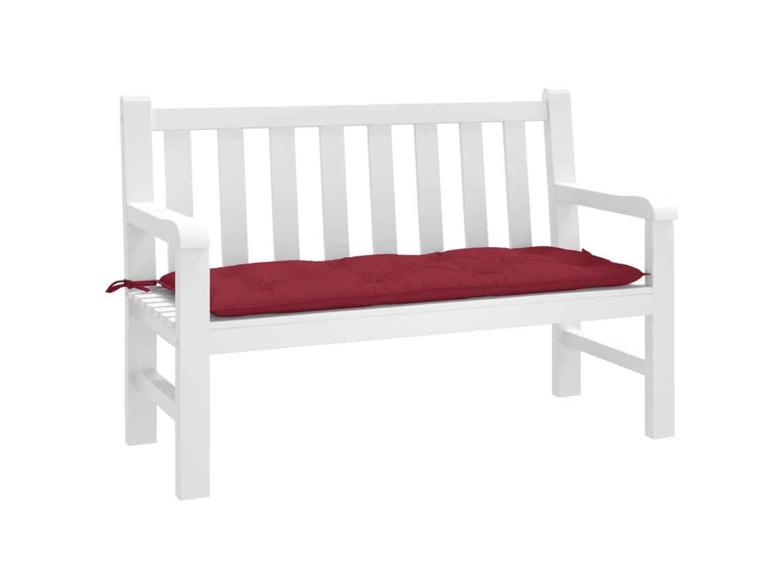 Vidaxl Almofadão P/ Banco De Jardim 120x50x7 Cm Tecido Vermelho Tinto
