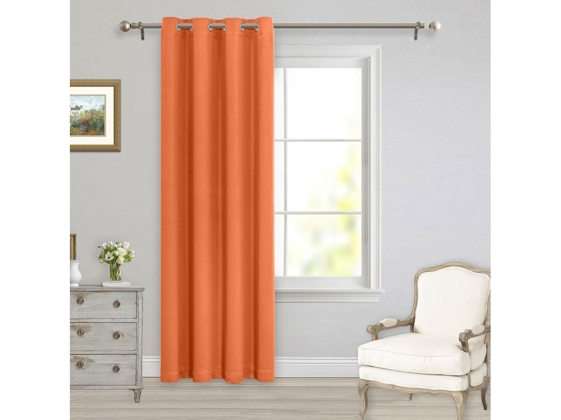 Cortina Blackout Laranja para Quarto, Painel Único 84 Polegadas com Olholets, Cortina de Sala de Estar