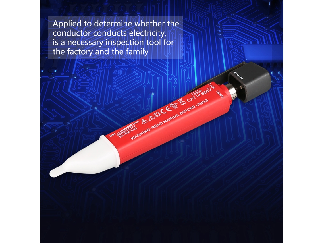 Laxiscreed Detector De Tensão Com Sensibilidade Ajustável De 50v A 1000v Para Testes Eletromecânicos
