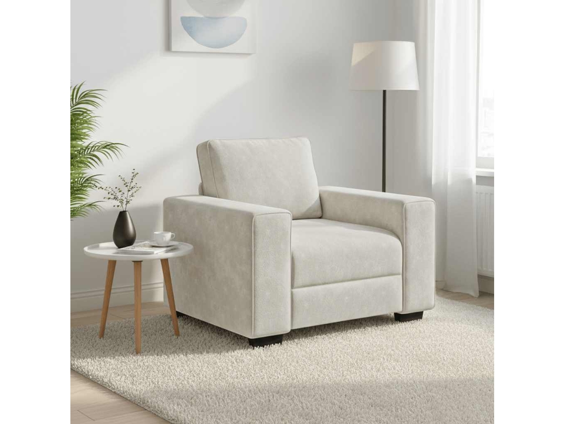 Vidaxl Poltrona 100x77x82 Cm Veludo Creme