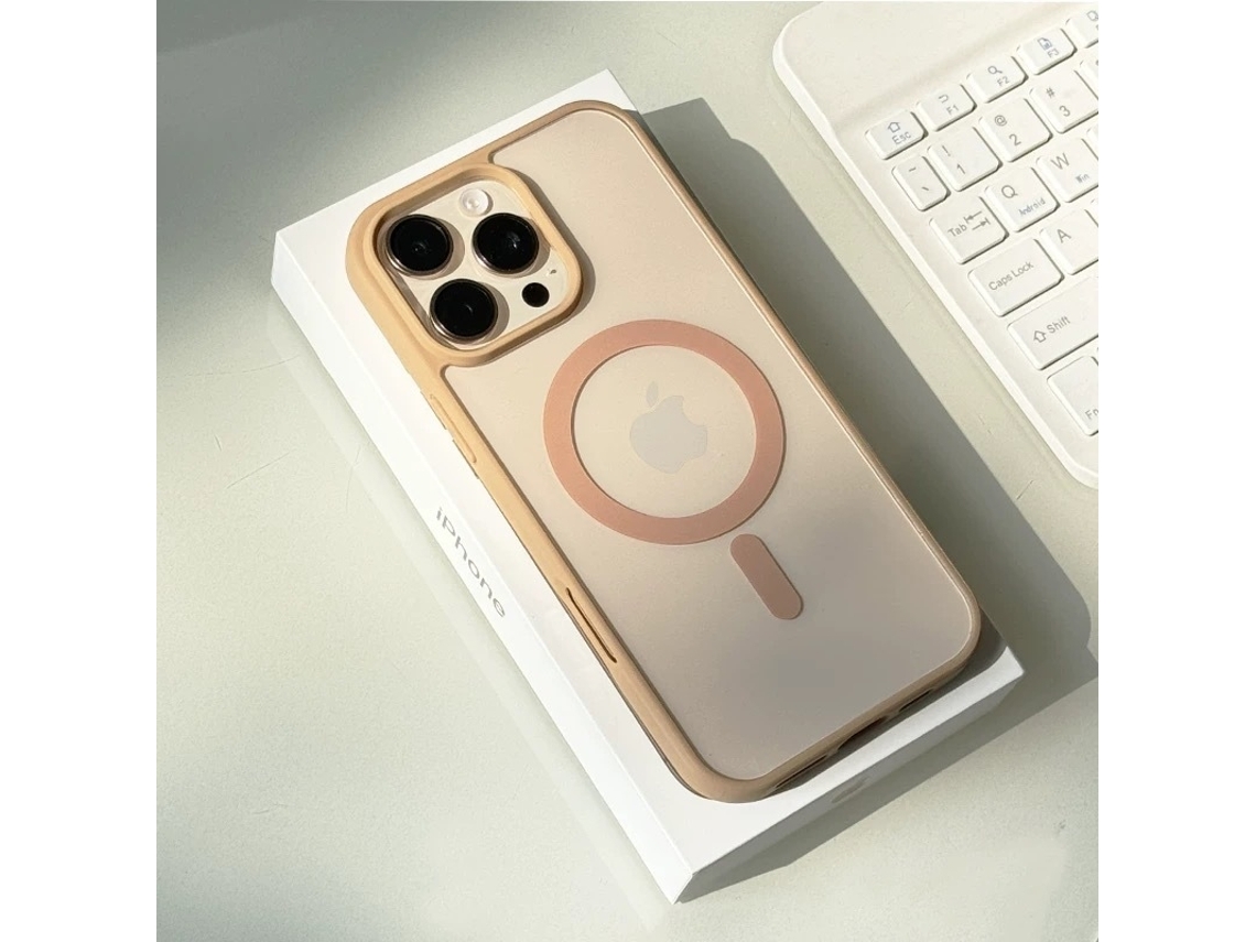 Capa Magnética Transparente Dourada Do Deserto Para Iphone 17