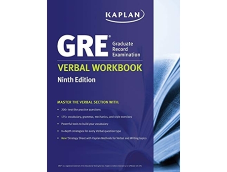 Livro GRE Verbal Workbook de Kaplan Test Prep (Inglês)