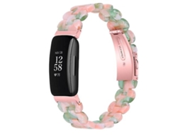 Lurelia Pulseira De Resina Com Flor Rosa E Verde, Compatível Fitbit Inspire 2/