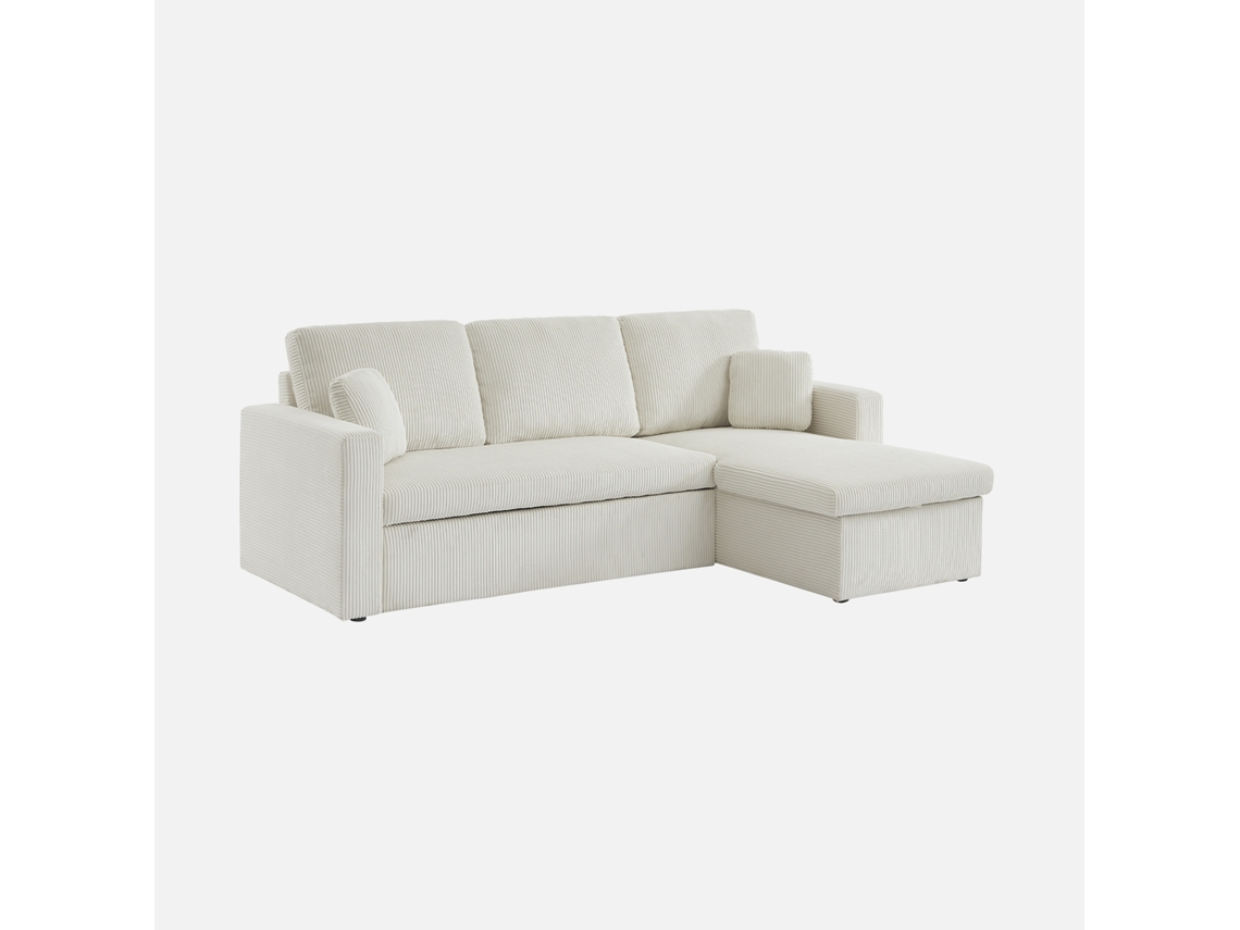Sofá-cama De Canto Conversível, 3 Lugares, Creme