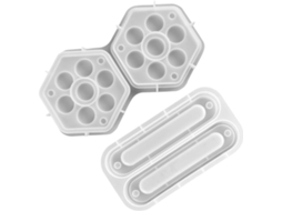 Conjunto De 2 Moldes Hexagonais De Resina Para Caixas De Dados