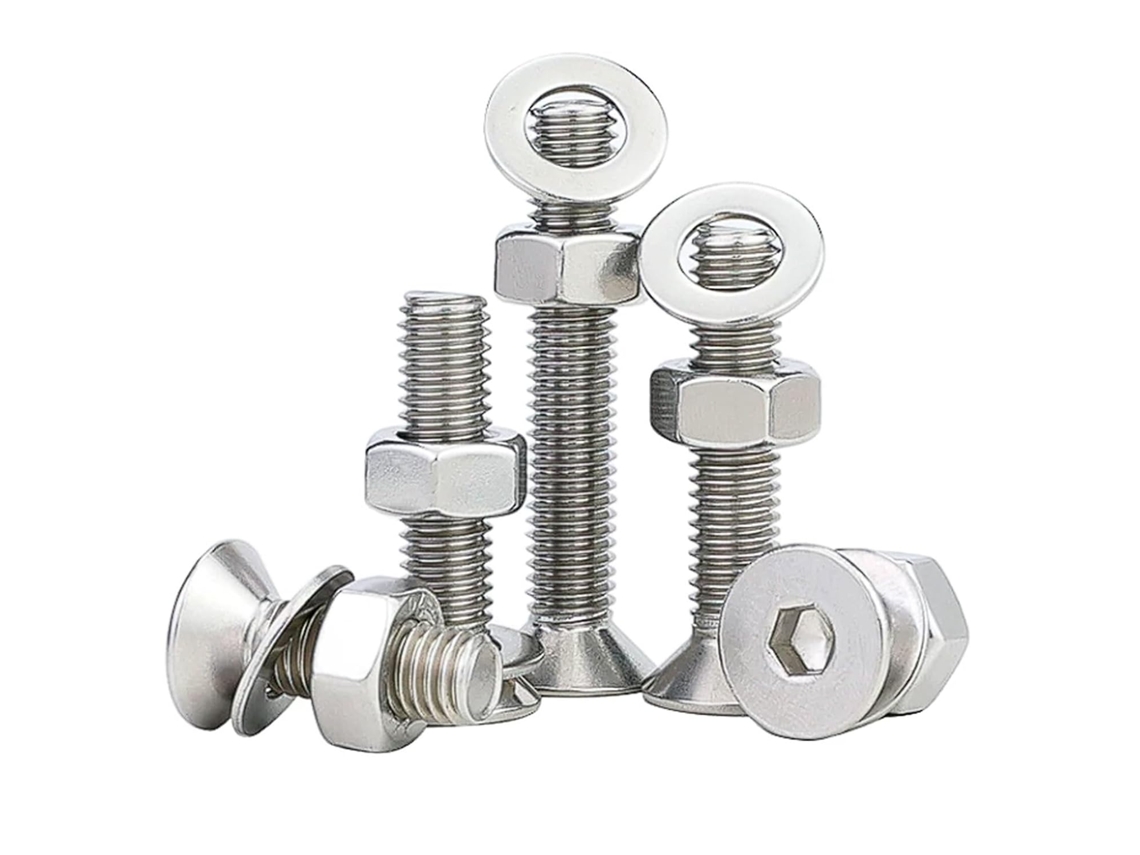 Kit De Parafusos Cabeça Escareada Sextavada Interna M6 Em Aço Inoxidável 304, 100 Conjuntos, Parafusos Allen Planos Com