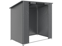 Garagem De Lona Impermeável 1,9x1,2 M, Tenda Com Porta De Zíper E Janela De Ventilação, Cinza Escuro.