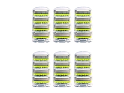Lâminas de Barbear 5 Lâminas 24 Peças Sem Cabo Lâminas Aço Inoxidável para Barbear Manual STELASPLEN
