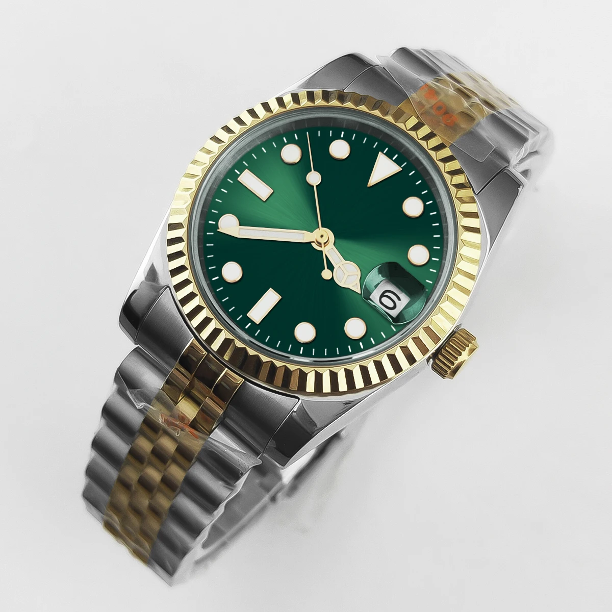 (verde) Relógio Masculino De 39/36 Mm, Cristal De Safira, Luxuoso, Para Negócios, Luminoso.
