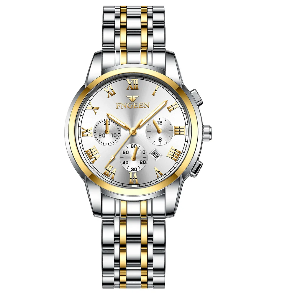 Relógio de Quartzo MDUG Feminino Luxo, Caixa de Aço Inoxidável, Ponteiros Luminosos, Resistente À Água (pulseira Prateada, Mostrador Prateado)