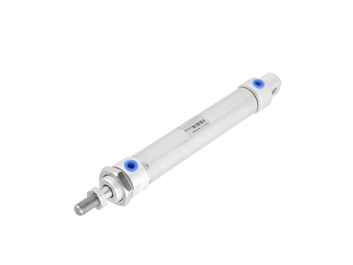 Cilindro Pneumático Mini De Aço Inoxidável Com Haste Única 25mm Bore 100mm Stroke