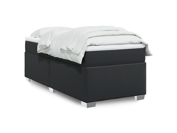 Vidaxl Cama com Molas/colchão 80x200 Cm Couro Artificial Preto