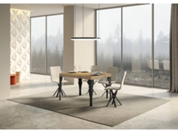 Mesa de Jantar Extensível 90X120/224 Cm Paxon Carvalho Natural Quadro Antracite