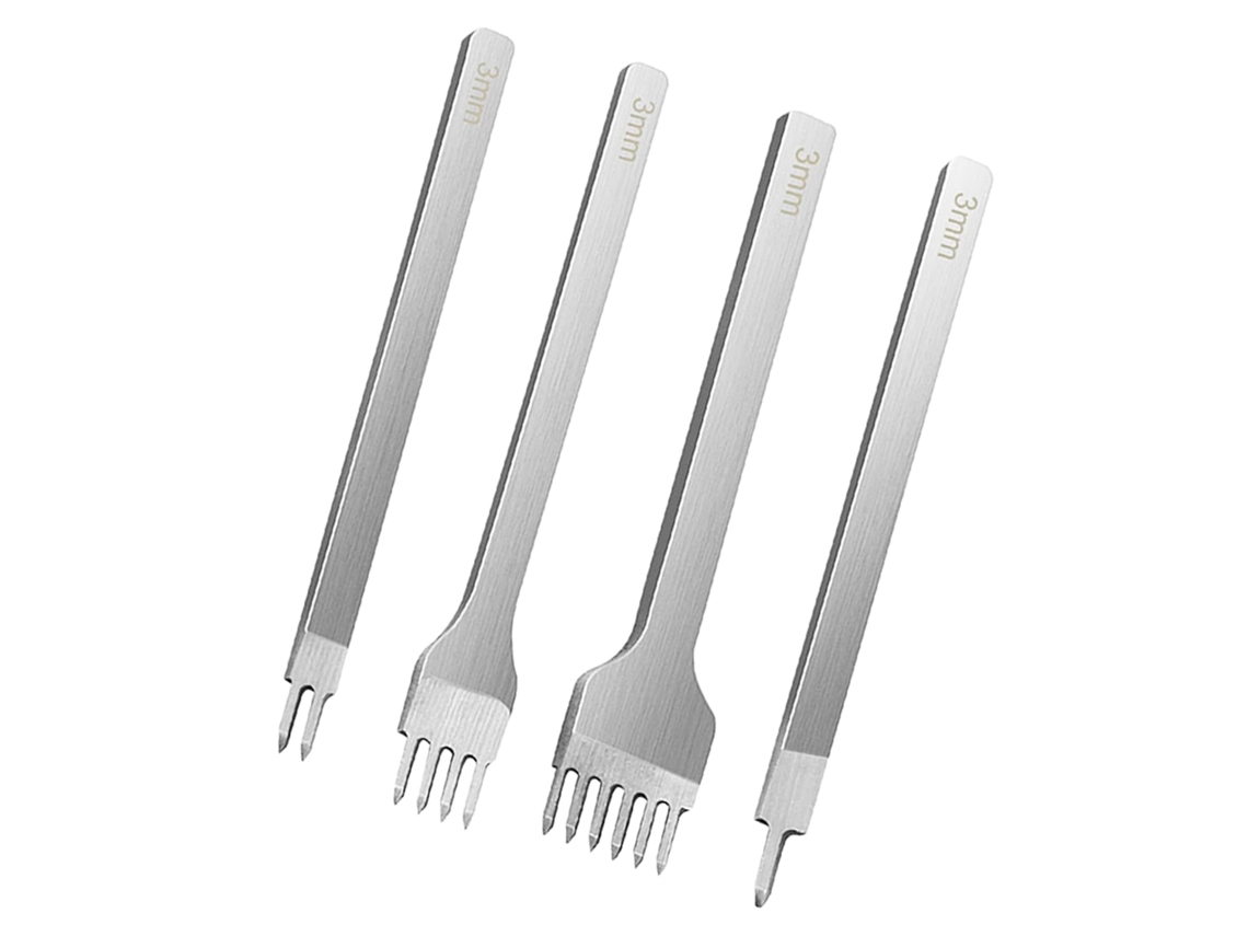 Conjunto De 4 Furadores Para Cadarços De Couro, Ferramentas Para Cinzelar E Trabalhar Couro.