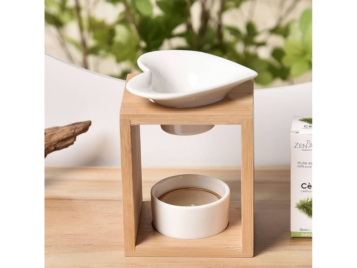 Queimador de Óleos Essenciais ZEN'ARÔME Arum (Branco - 9x7x12.5 cm)