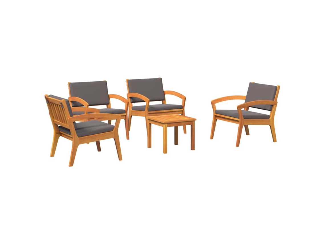Conjunto Bistrô com Almofada 5 Peças Poliéster Marrom MAISON EXCLUSIVE