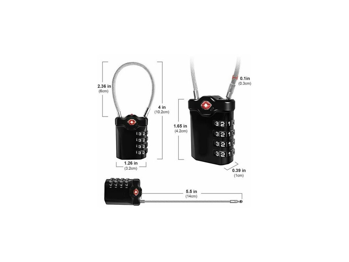 Conjunto de 2 Cadeados de 3 dígitos BRILVIBERA para uso externo