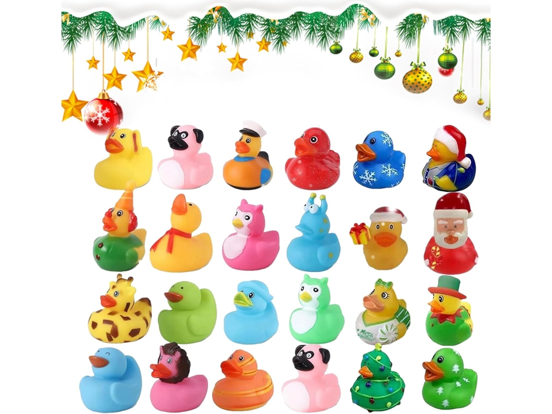 Patinhos De Natal| Calendário Do Advento Com Animais- 24 Peças De Brinquedos De Para Festa Na Piscina, Hora
