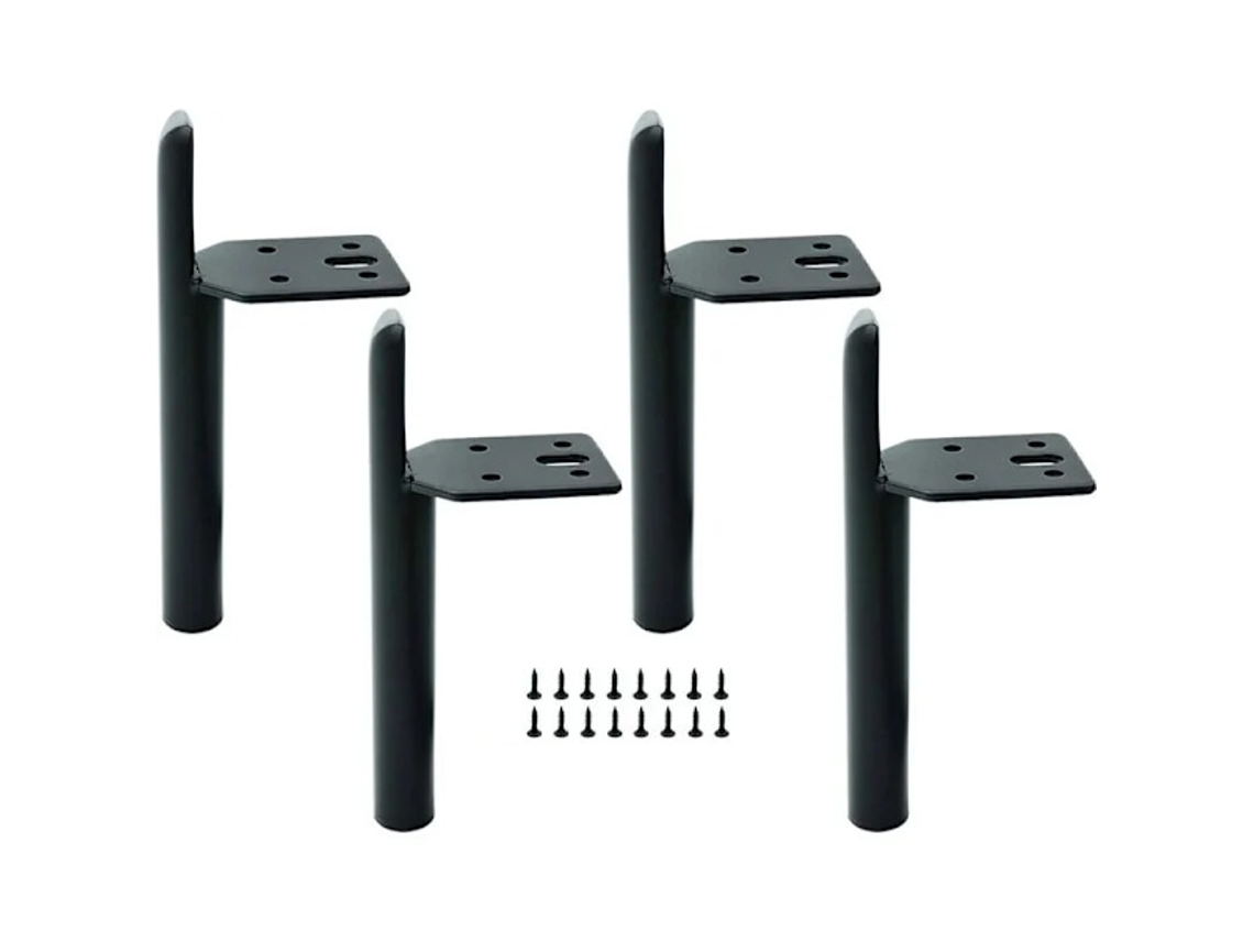 Pés Para Móveis, Em Metal, 15 Cm, Cor Preto, Com Parafusos, Para Mesas, Sofás, Camas