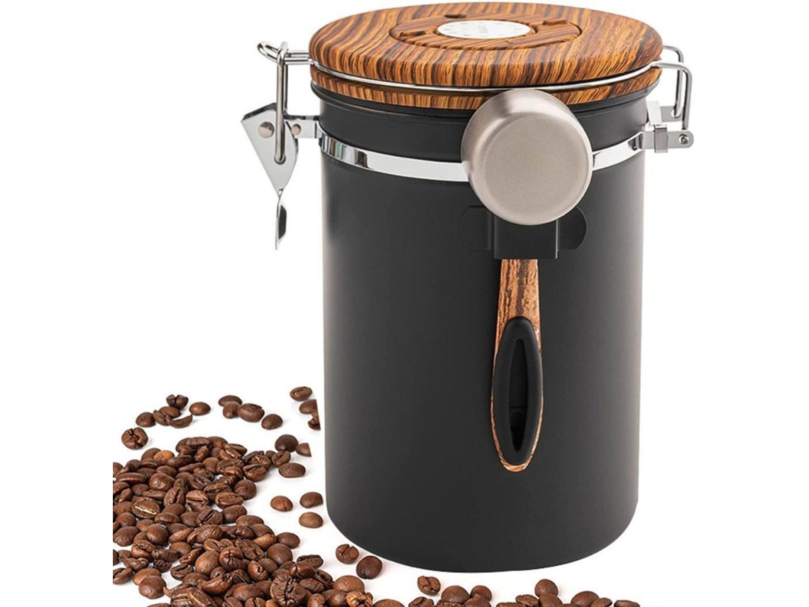 Recipiente Hermético Para Café Em Aço Inoxidável De 1500, 1800ml, Colher Inclusa