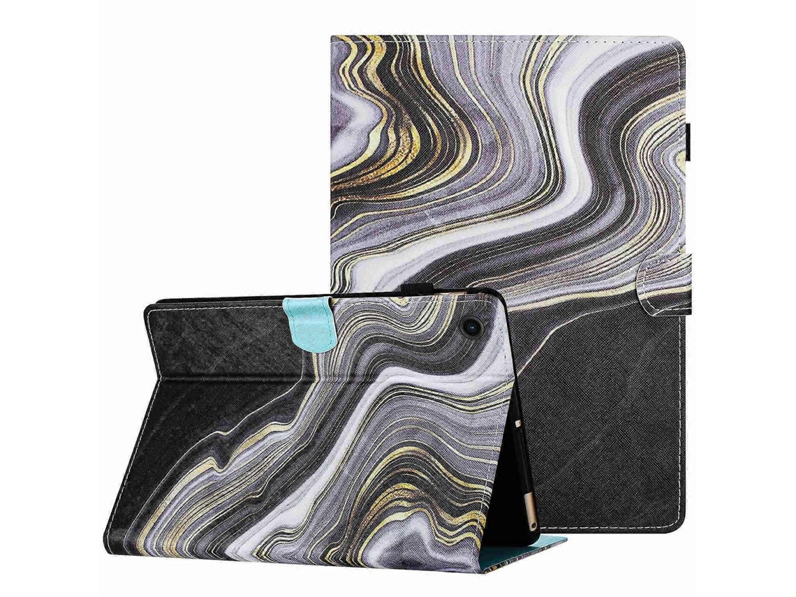 Capa De Couro Com Costura Em Padrão Mármore Para Tablet Huawei Matepad T 10s / T 10