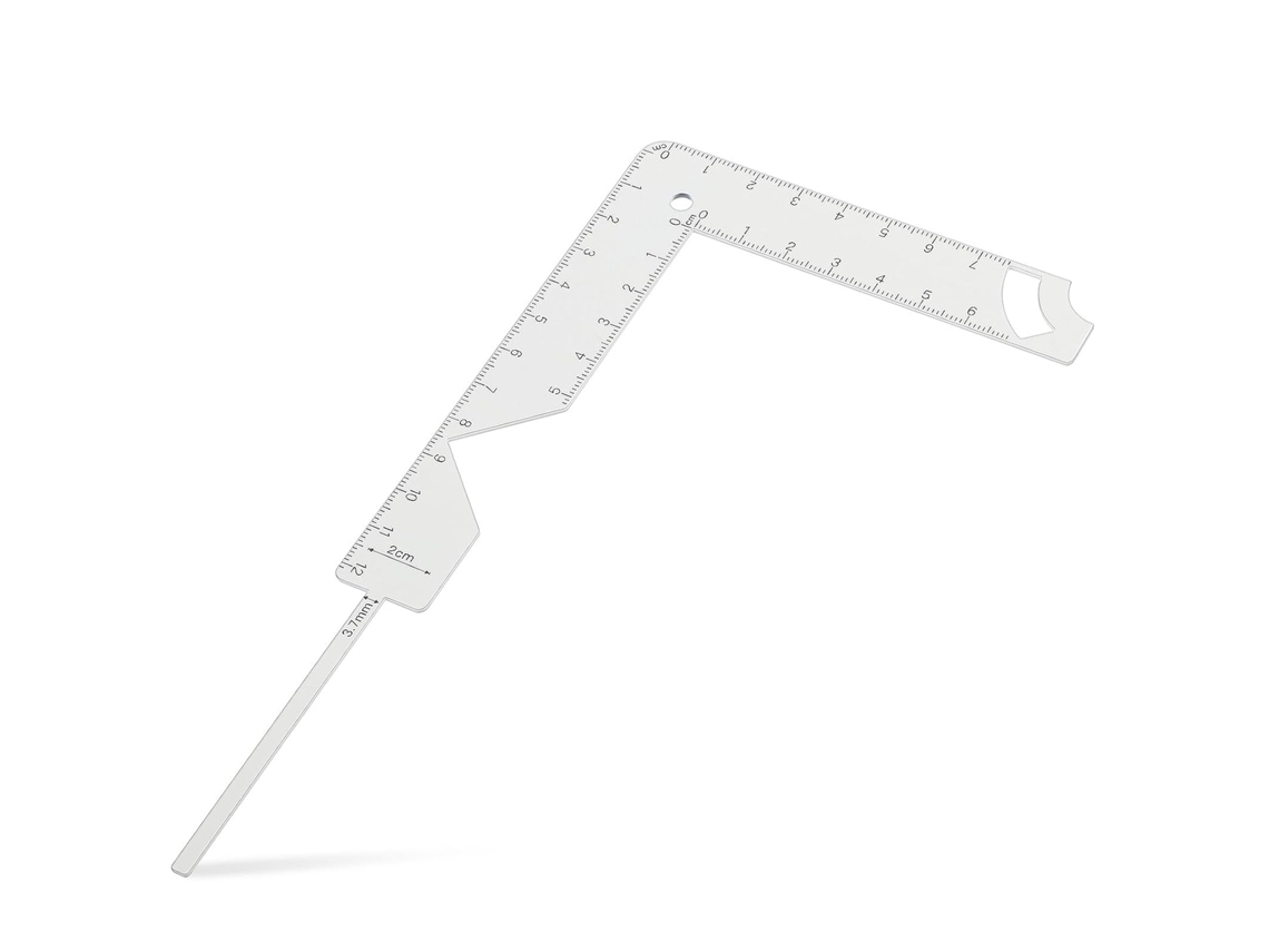 Régua guia de metal para encadernação de livros e álbuns, ideal para artesanato e scrapbooking.