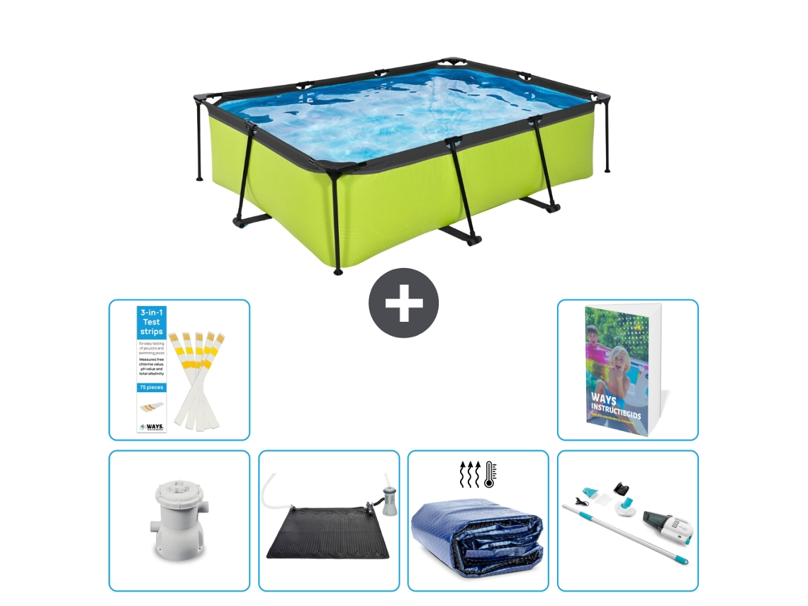Piscina Exit Retangular 220x150x65 Cm 5 peças S252 EXIT TOYS