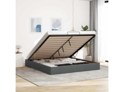 Vidaxl Estrutura De Cama Otomana Sem Colchão 200x200cm Cinzento-escuro