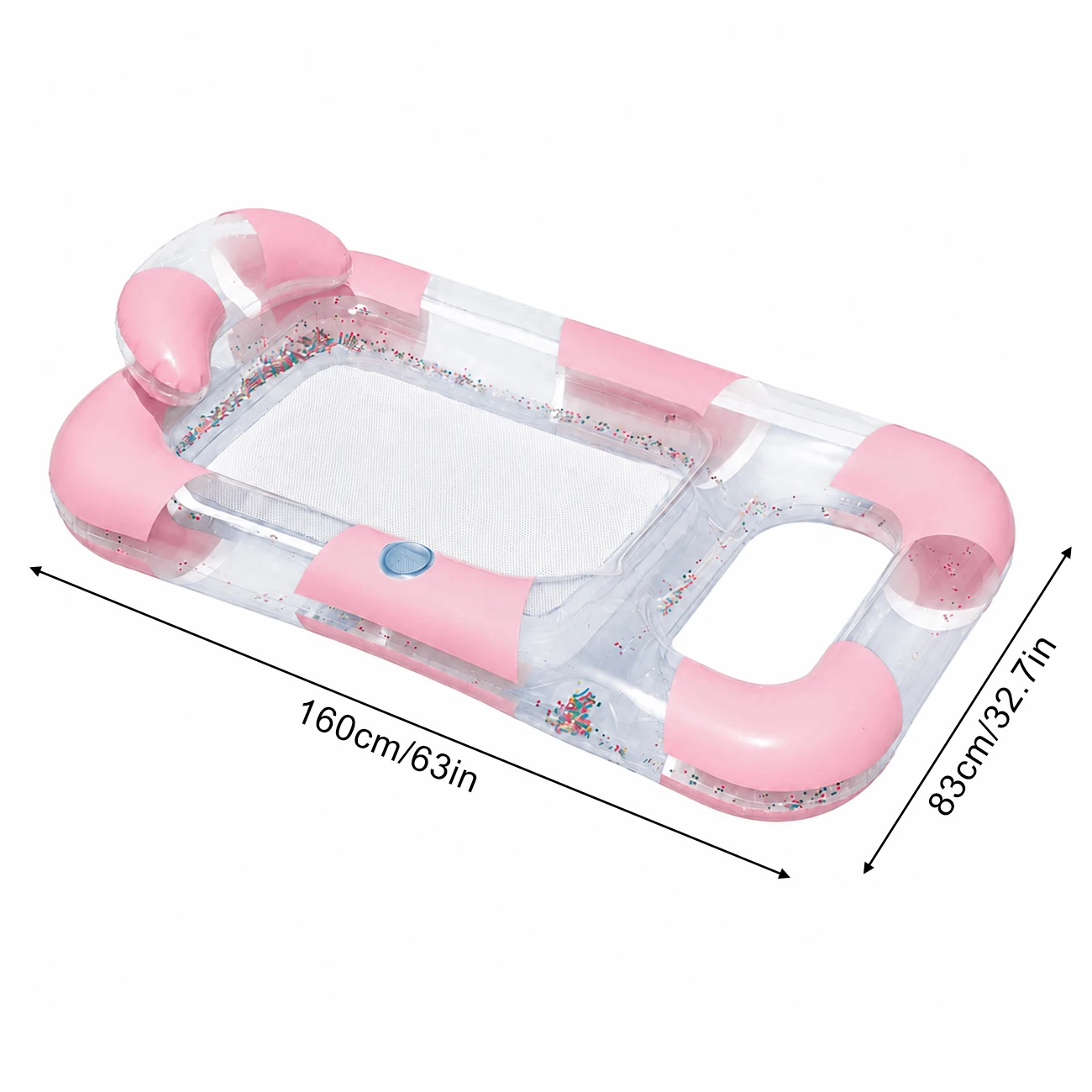 (rosa) 1 Colchão Flutuante Inflável Para Piscina, Espreguiçadeira De Malha, Boia, Anel De Natação, Rede