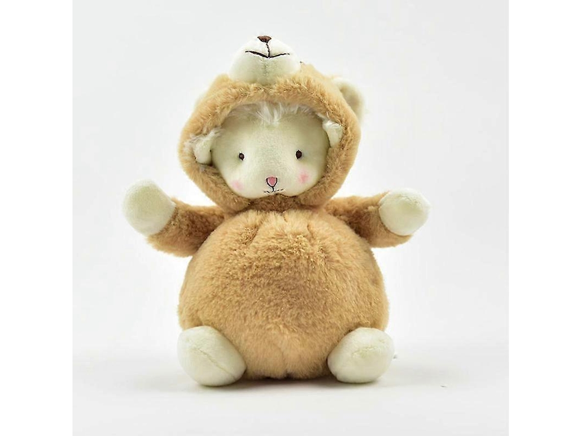 Pelúcia De Cordeiro Com Traje De Urso, Macia, Marrom, 8 Polegadas