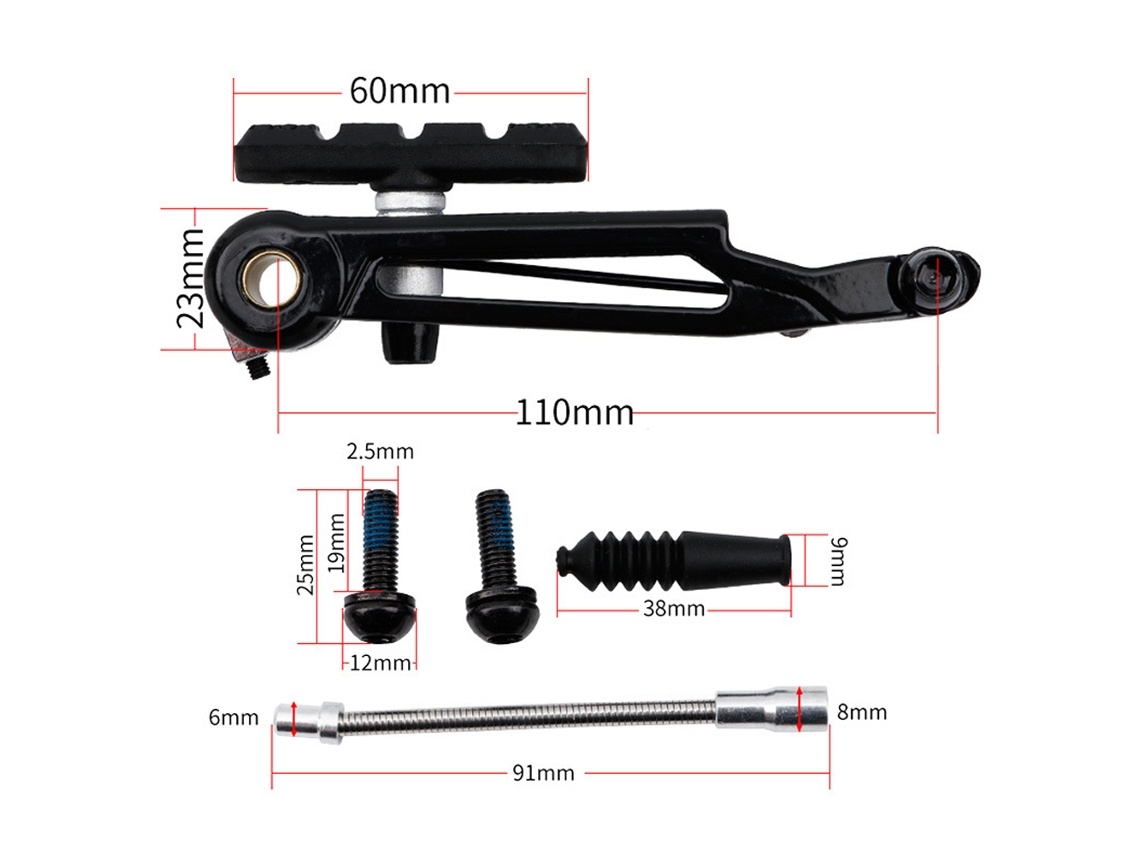 Freio V Litepro 415 Mali para Bicicleta Dobrável 110mm Alumínio
