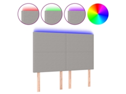 Cabeceira com luzes LED em tecido cinza claro MAISON EXCLUSIVE (144x5x118 cm)