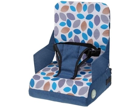 Cadeira alta portátil Dreambaby Grab 'n Go com folhas azuis