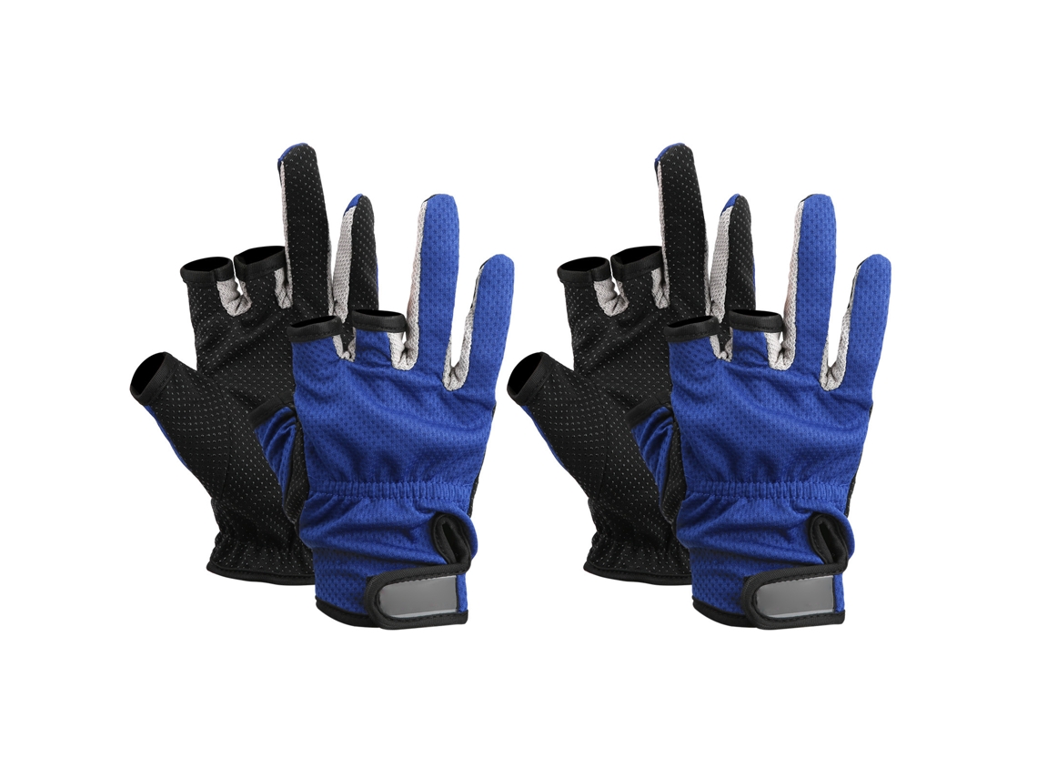 Luvas de Pesca com 3 Dedos Antiderrapantes 2 Pares