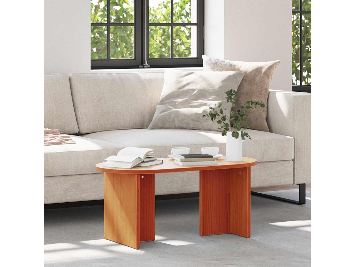 Vidaxl Mesa De Centro Marrom Cera 80 X 39,5 X 35 Cm