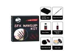 Kit De Maquillaje De Terror Para Halloween Com Cera, Gel De Sangue Falso E Spray